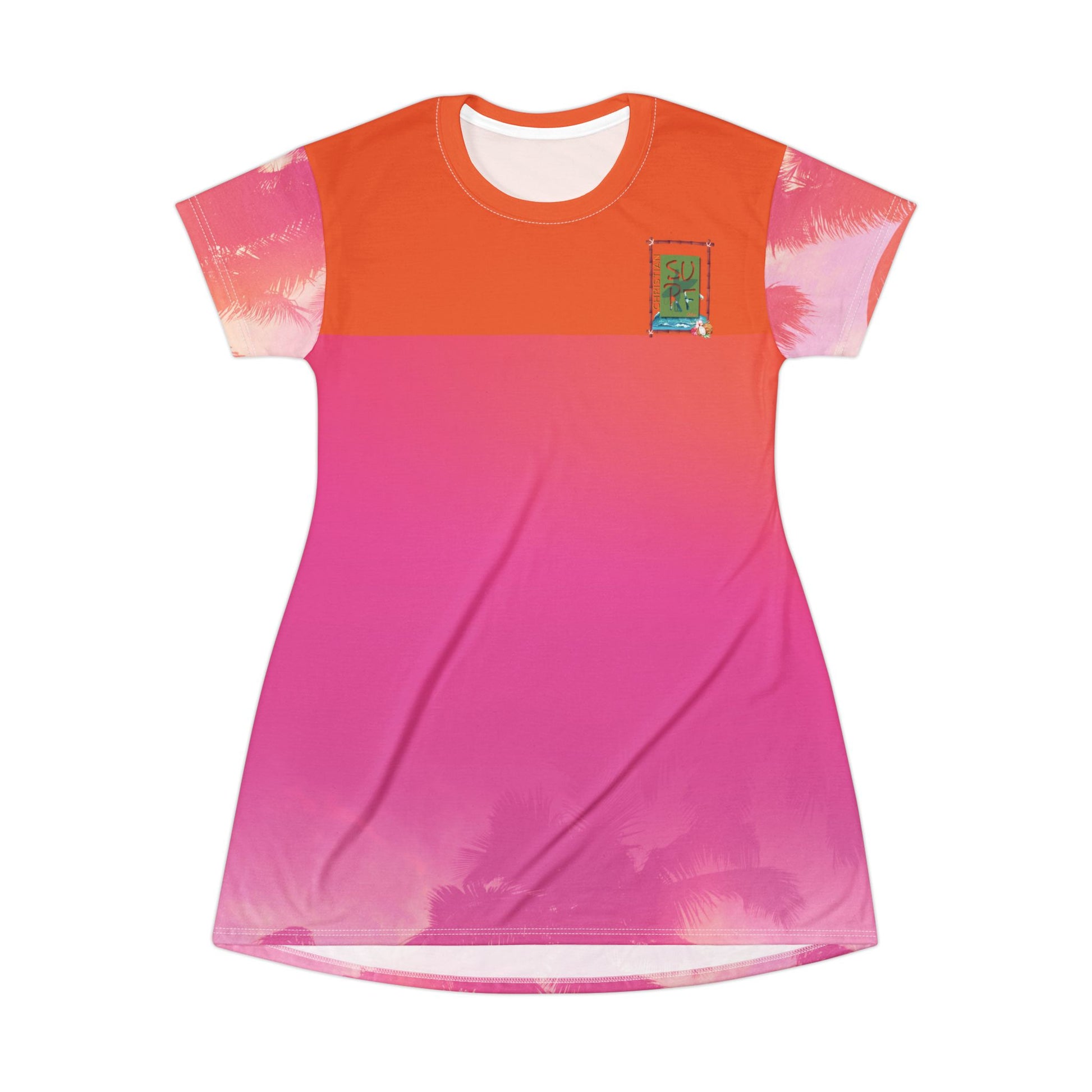 Surf Wear Sunset Cover Up T-Shirt Dress