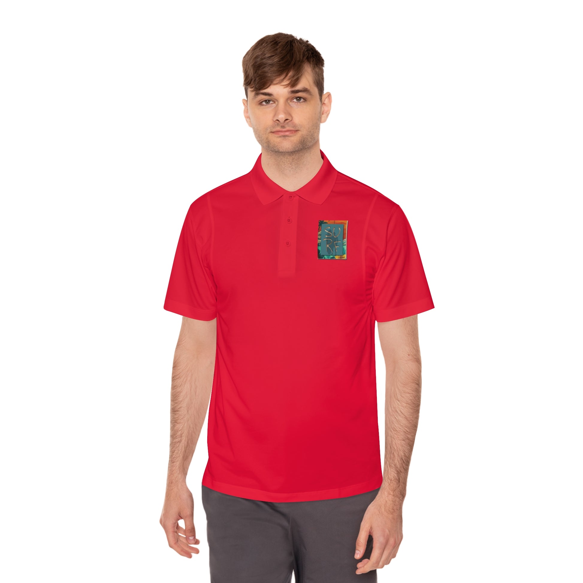 Vibrant Men's Sport Polo Shirt with Artistic Design, Casual Wear, Golf Shirt, Active Lifestyle, Trendy Sports Polo, Unique Gift Idea