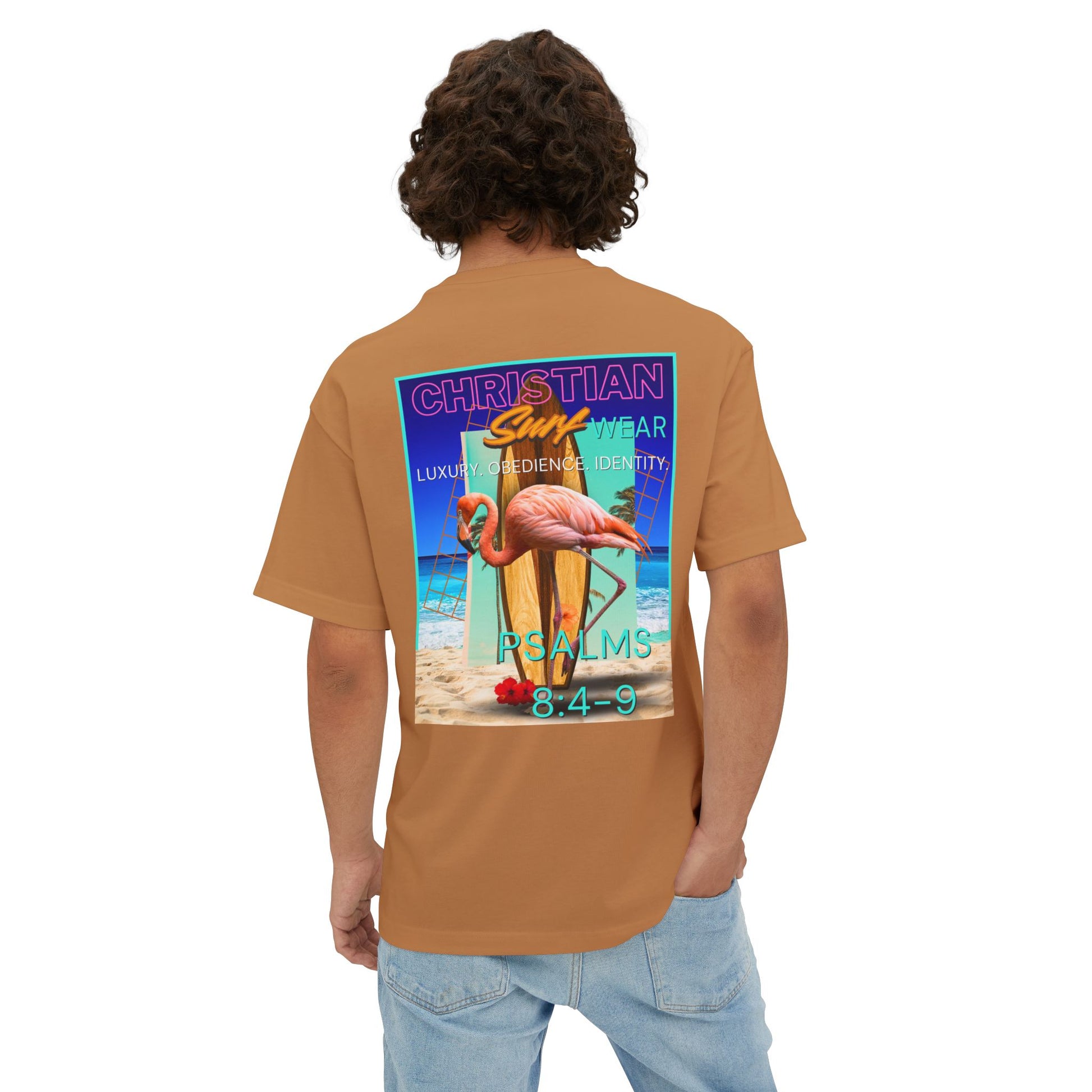 Christian Surf Wear Retro Vibrant-Inspired Unisex Oversized Boxy Tee, Beach Vibes, Faith Apparel, Summer Wear, Casual Christian Fashion