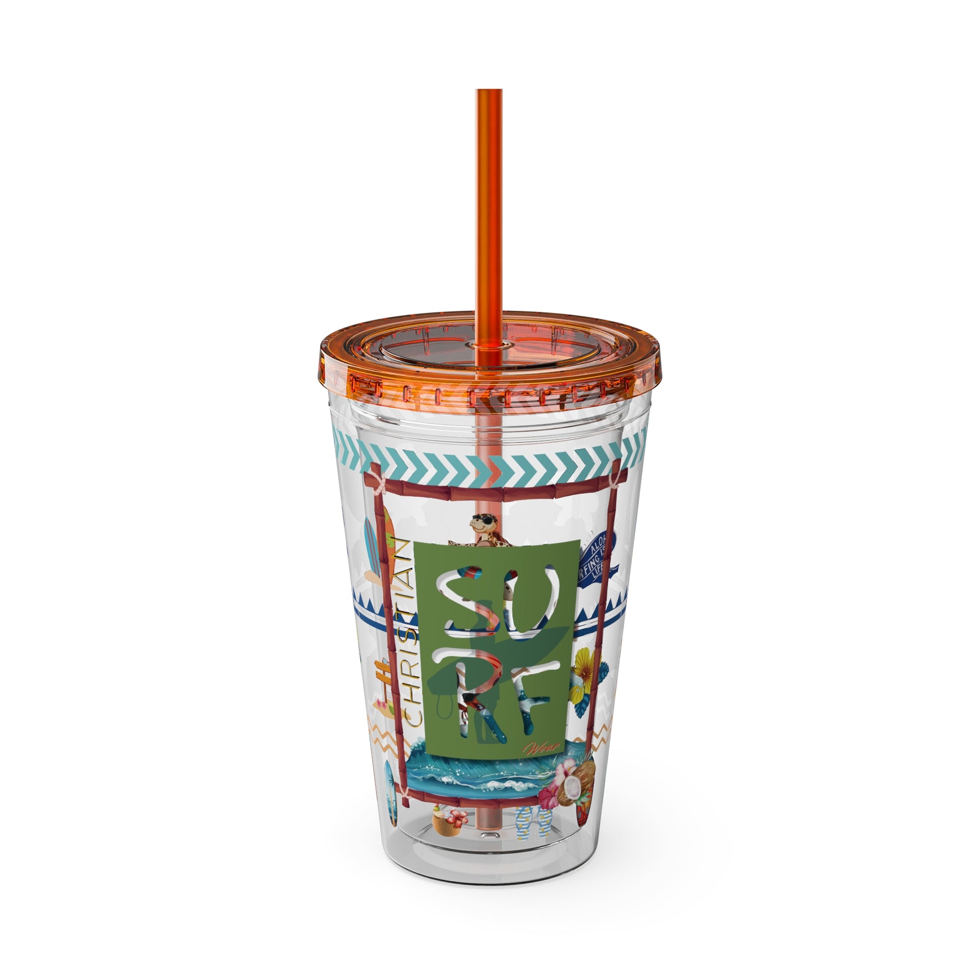 Sunsplash Surf Tumbler, Colorful 16oz Insulated Travel Cup, Summer Beach Mood, Perfect Gift for Surfers, Vacations, Outdoor [...]