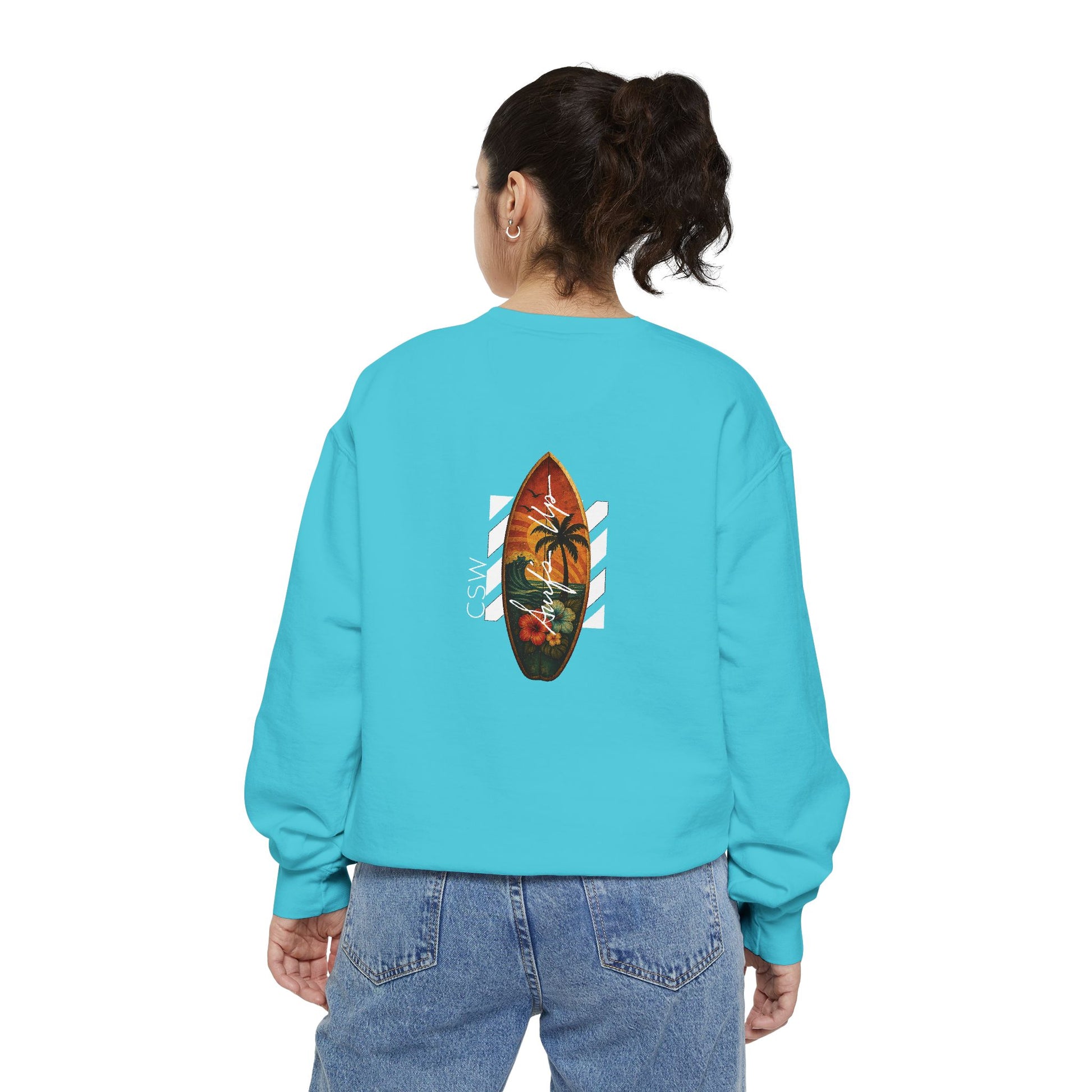 Sunshine Christian Surf Wear Sweatshirt | Unisex Garment-Dyed Pullover for Beach Vibes, Casual Wear, Surfing, Gift for Him/Her, Summer Style