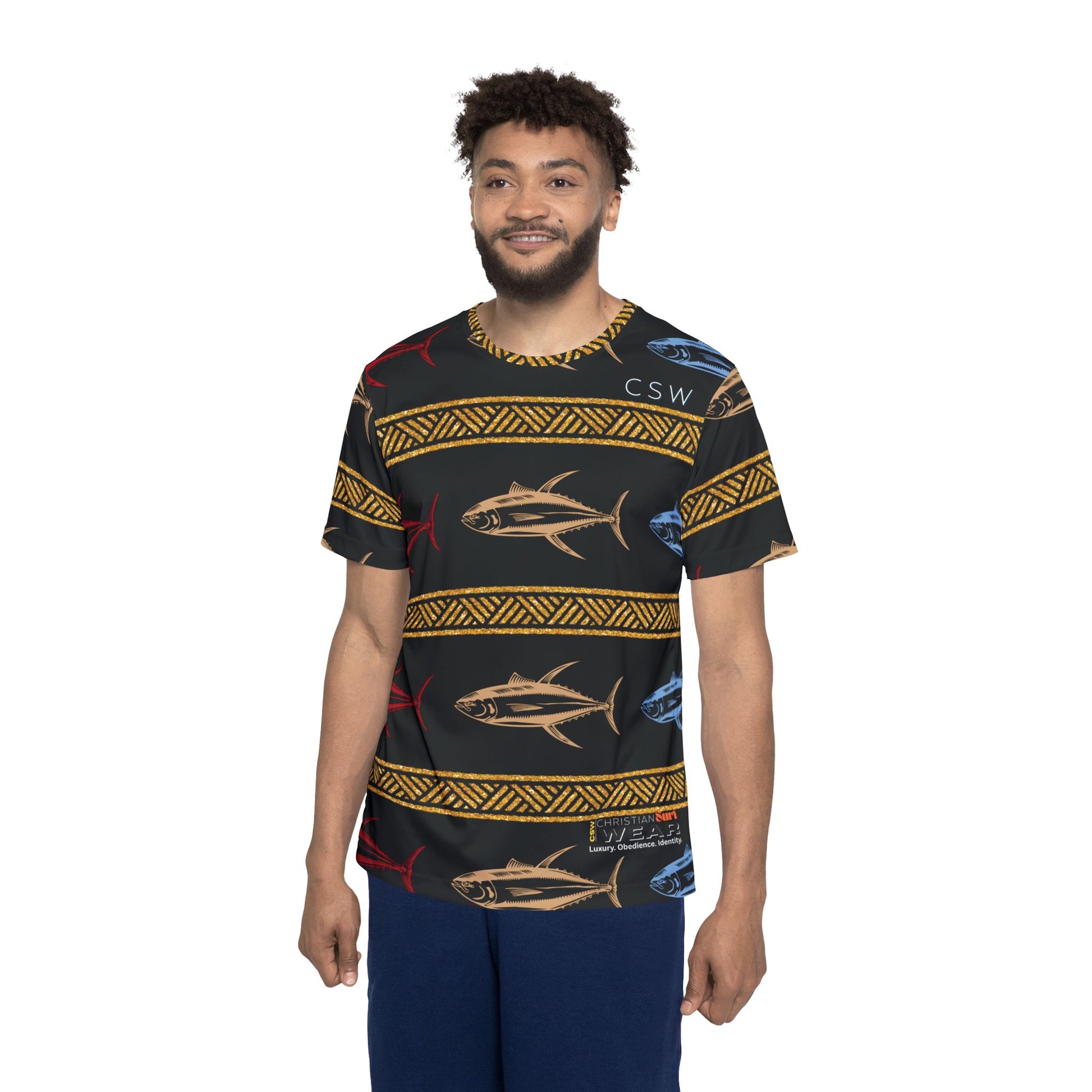 Christian Surf Wear Fishers of Men at Work Men's Sports Jersey with Unique Fish Design, Vibrant Summer Tees, Beach Wear, Athletic Apparel, Stylish Gifts for Him