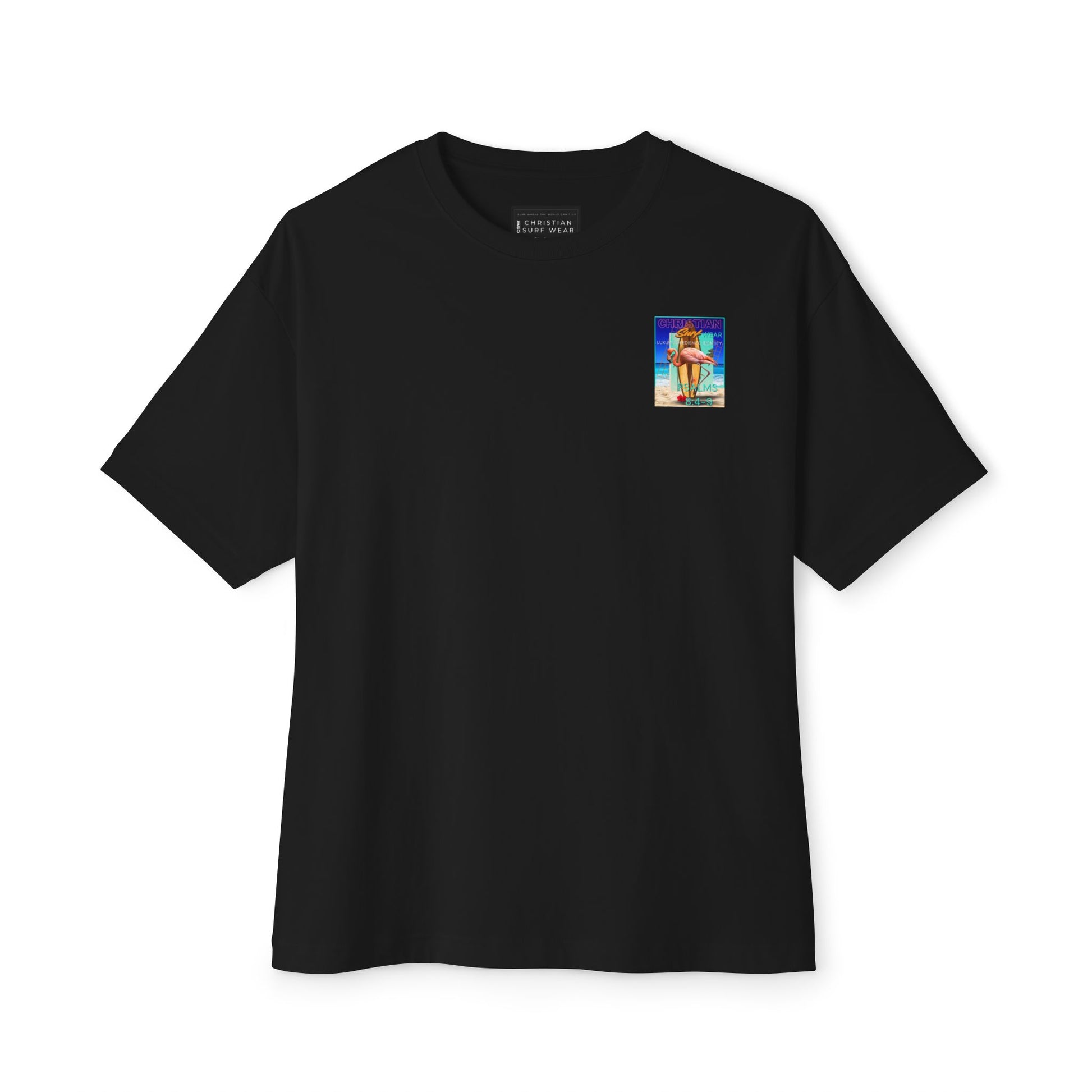 Christian Surf Wear Retro Vibrant-Inspired Unisex Oversized Boxy Tee, Beach Vibes, Faith Apparel, Summer Wear, Casual Christian Fashion