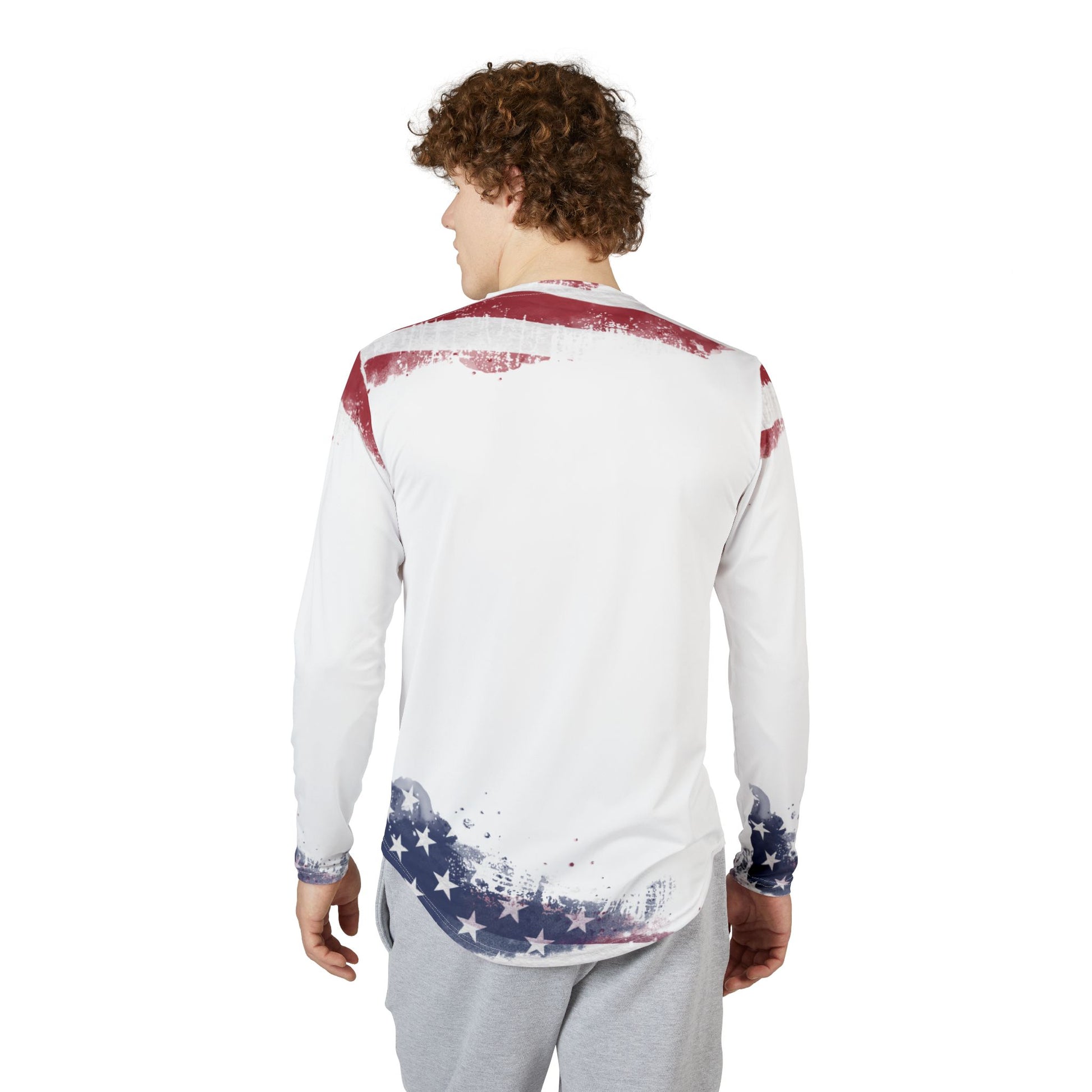 Christian Surf Wear Men's UV Protection Long Sleeve Shirt - Patriotic American Flag Design, Outdoor Activities, Beachwear, Fishing Shirt, Summer Essentials