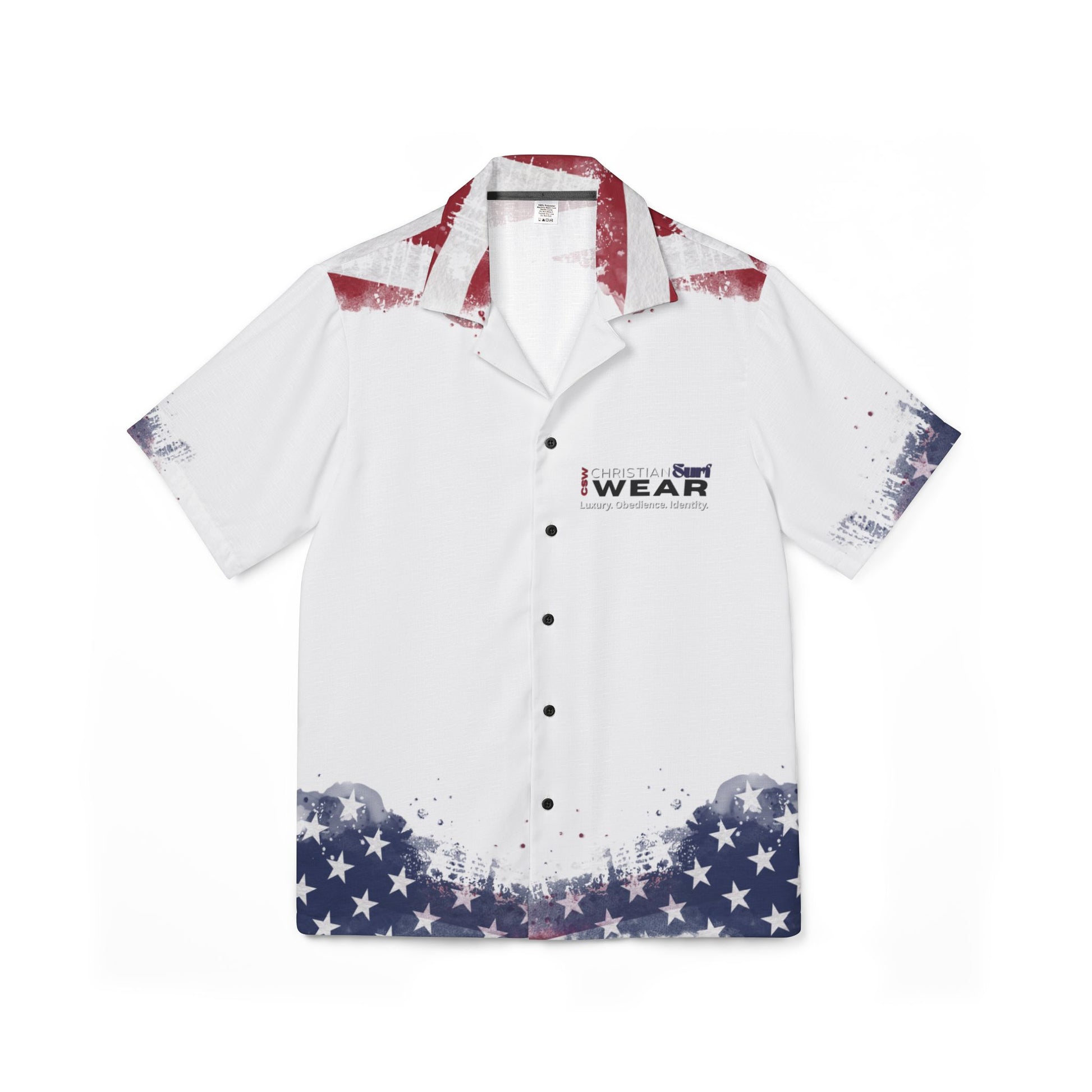 Christian Surf Wear Men's Patriotic Hawaiian Camp Shirt, Summer Vacation Shirt, 4th of July Outfit, Casual Beach Wear, Independence Day Apparel, Relaxed [...]