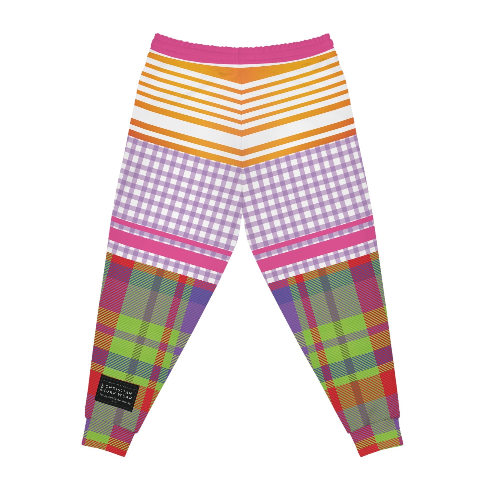 Christian Surf Wear Men's Vintage Colorful Athletic Joggers, Vibrant Loungewear, Fitness Pants, Casual Everyday Joggers, Trendy Sweatpants for Active Lifestyle