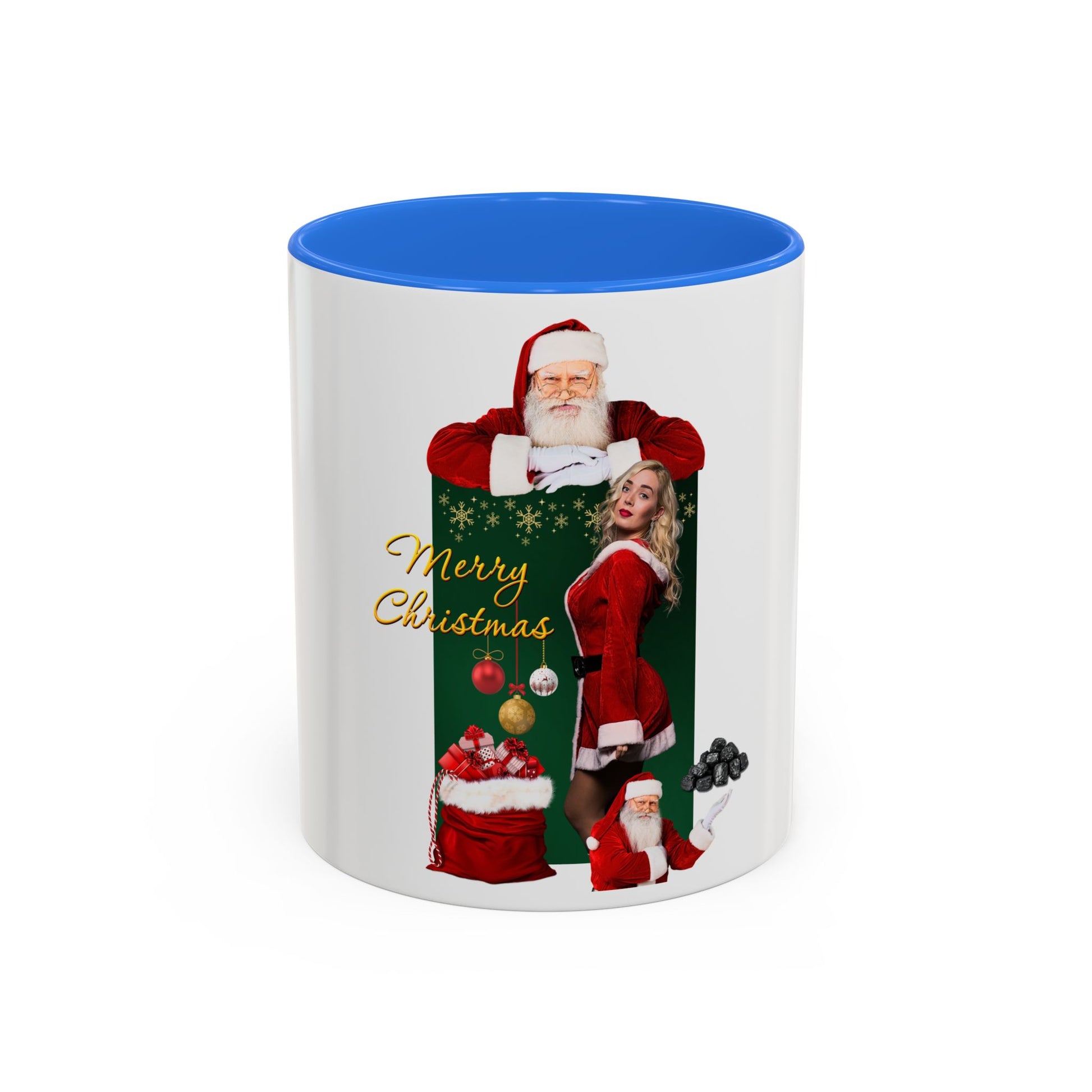 Christmas Santa & Sexy Mrs. Claus Coffee Mug (11oz/15oz) - 'Merry Christmas' Holiday Gift