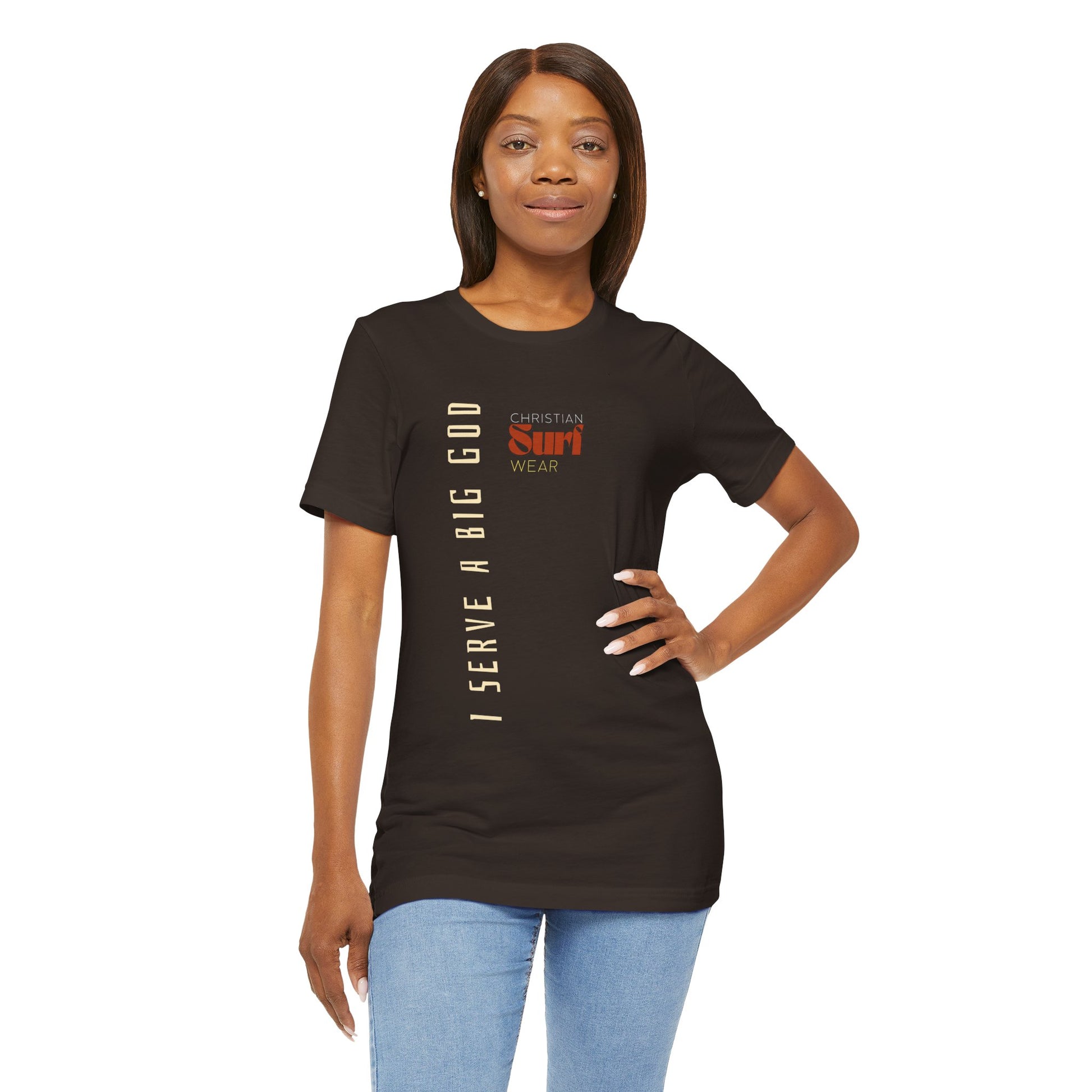 I Serve a Big God Unisex Jersey Tee, Inspirational Faith Shirt, Christian Gift, Casual Wear, Religious Apparel