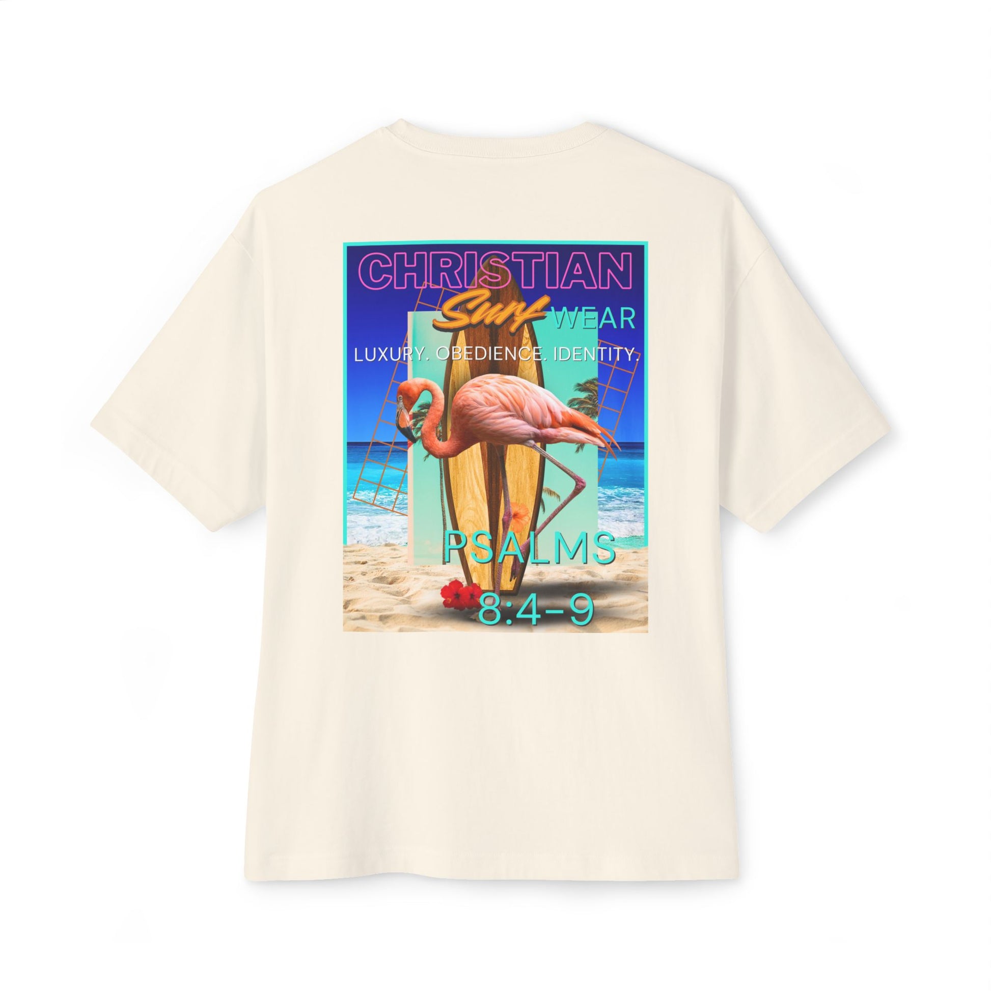Christian Surf Wear Retro Vibrant-Inspired Unisex Oversized Boxy Tee, Beach Vibes, Faith Apparel, Summer Wear, Casual Christian Fashion