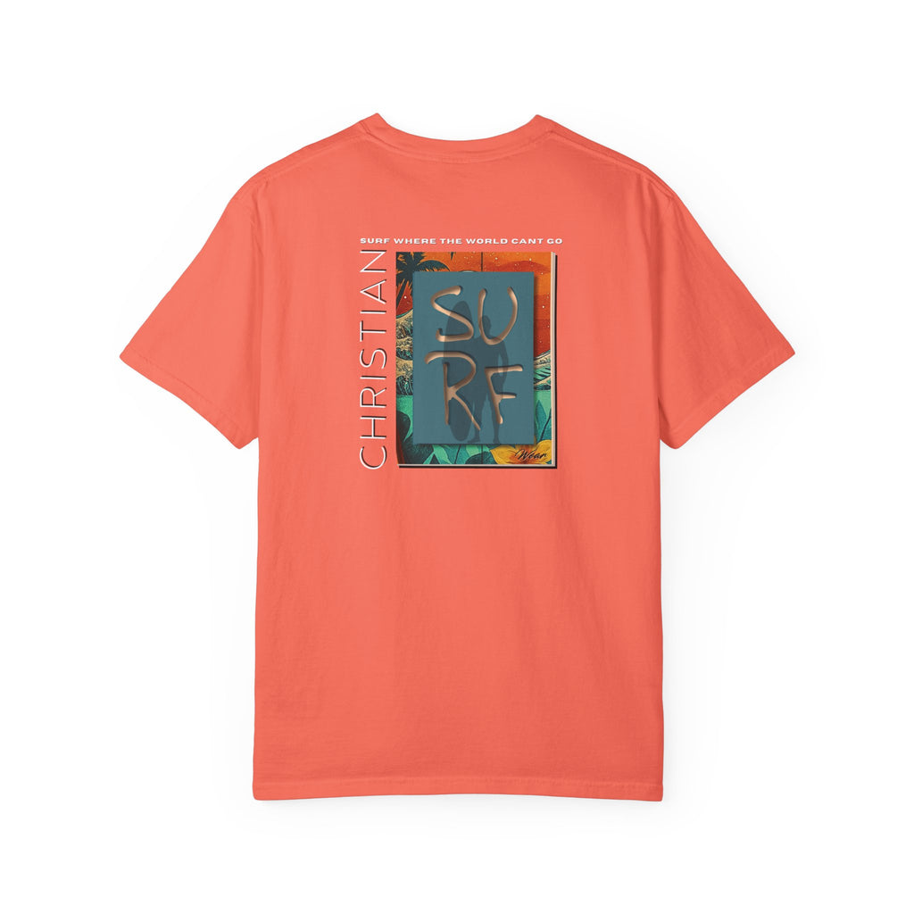 Christian Surf Wear Vibrant Surfing T-Shirt, Stylish Beachwear, Unisex Graphic Tee, Summer Outfit, Gift for Surfers, Casual Wear, Colorful Apparel