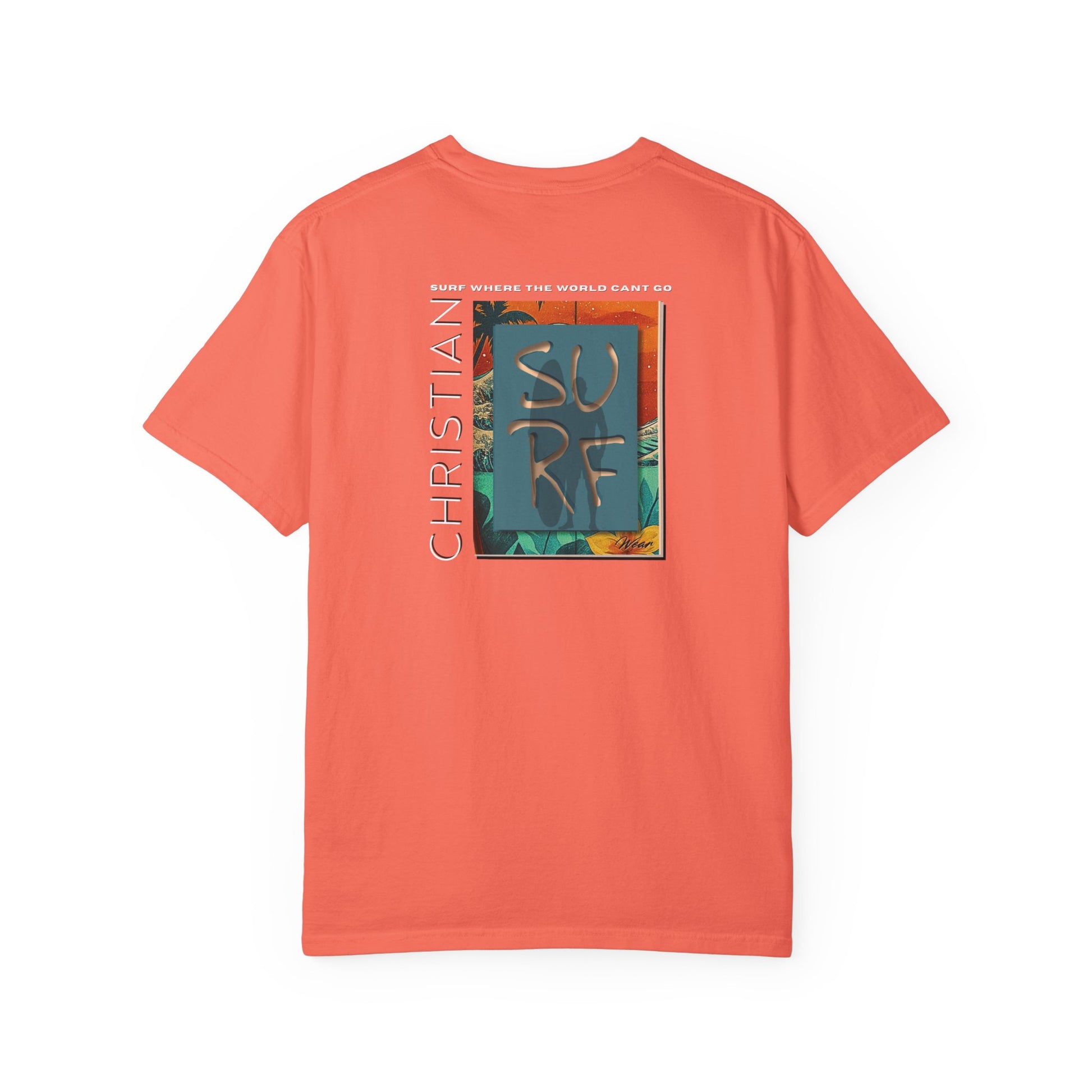 Christian Surf Wear Vibrant Surfing T-Shirt, Stylish Beachwear, Unisex Graphic Tee, Summer Outfit, Gift for Surfers, Casual Wear, Colorful Apparel