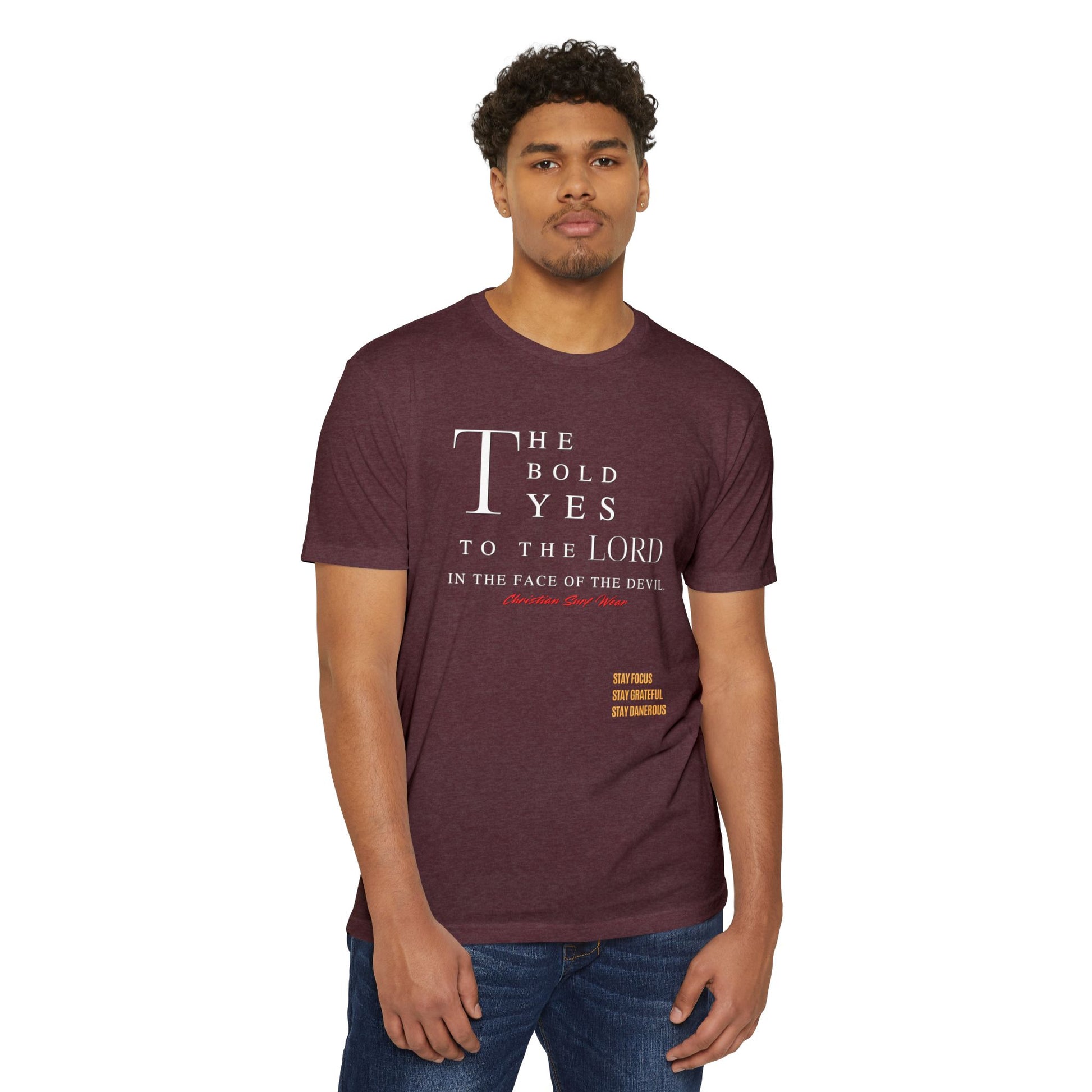 “The Bold Yes to the Lord” Christian Surf Wear  T-Shirt, Faith Tee, Religious Apparel, Bold Yes to the Lord Shirt, Unisex Motivational Top