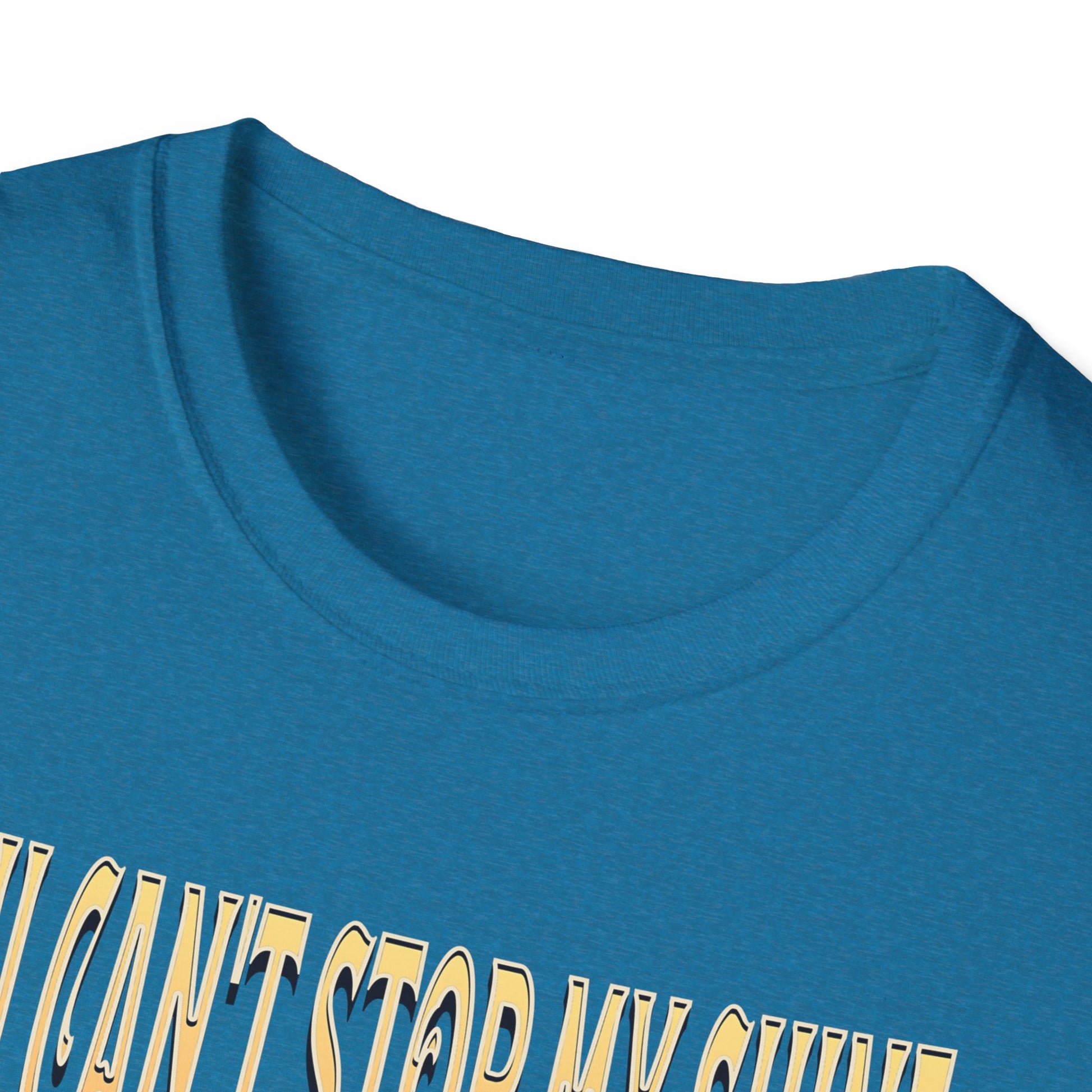 AuntieKingdom Confidence Graphic Gold Happy Face Emoji Unisex T-Shirt: You Can’t Stop My Shine Tee, With GOD On My Side, Premium Casual-Tee