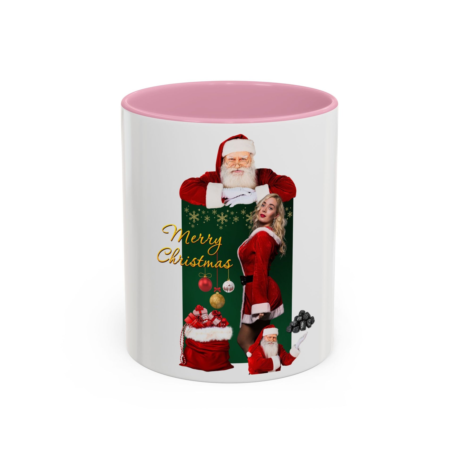 Christmas Santa & Sexy Mrs. Claus Coffee Mug (11oz/15oz) - 'Merry Christmas' Holiday Gift