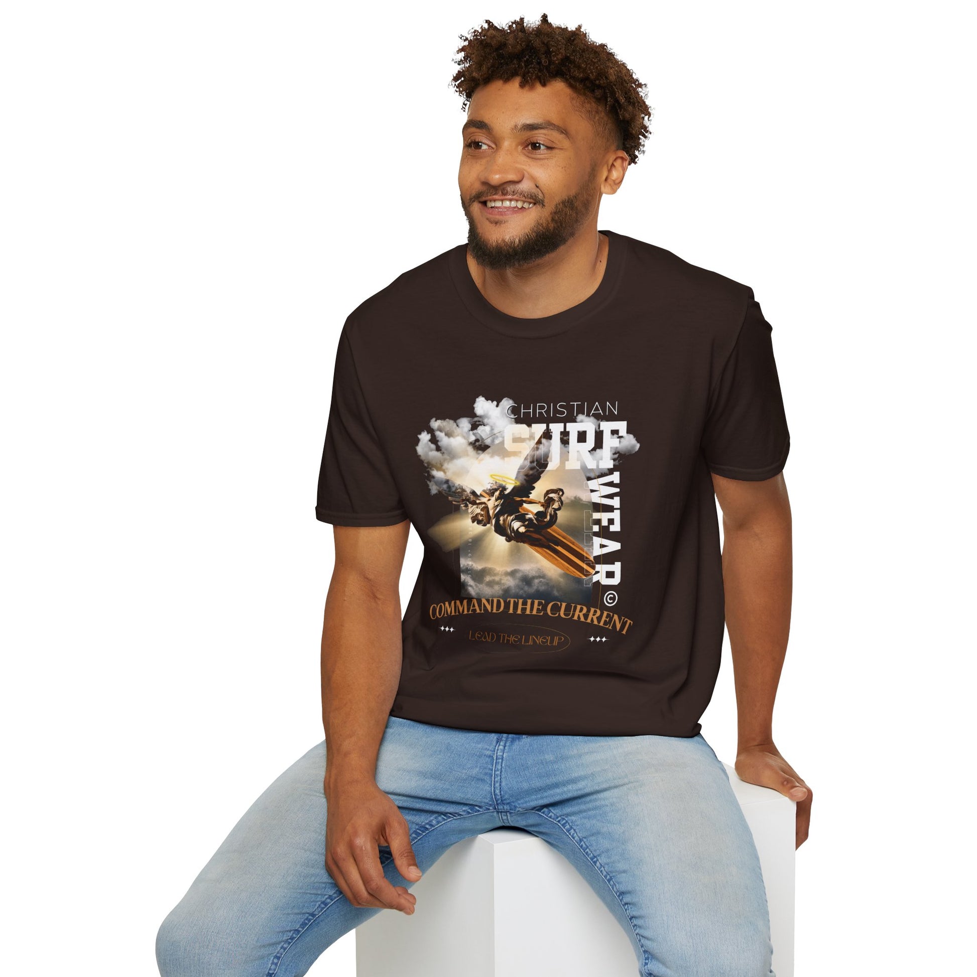 Surf Wear Angle Riding a Surfboard Graphic Vintage Surf Unisex T-Shirt, Beachwear, Summer Casual Tee, Gift for Surfers, Retro Aesthetic T-Shirt