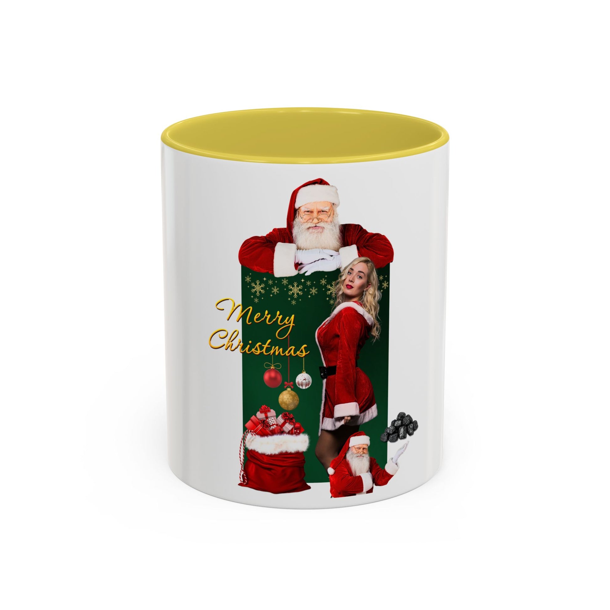 Christmas Santa & Sexy Mrs. Claus Coffee Mug (11oz/15oz) - 'Merry Christmas' Holiday Gift