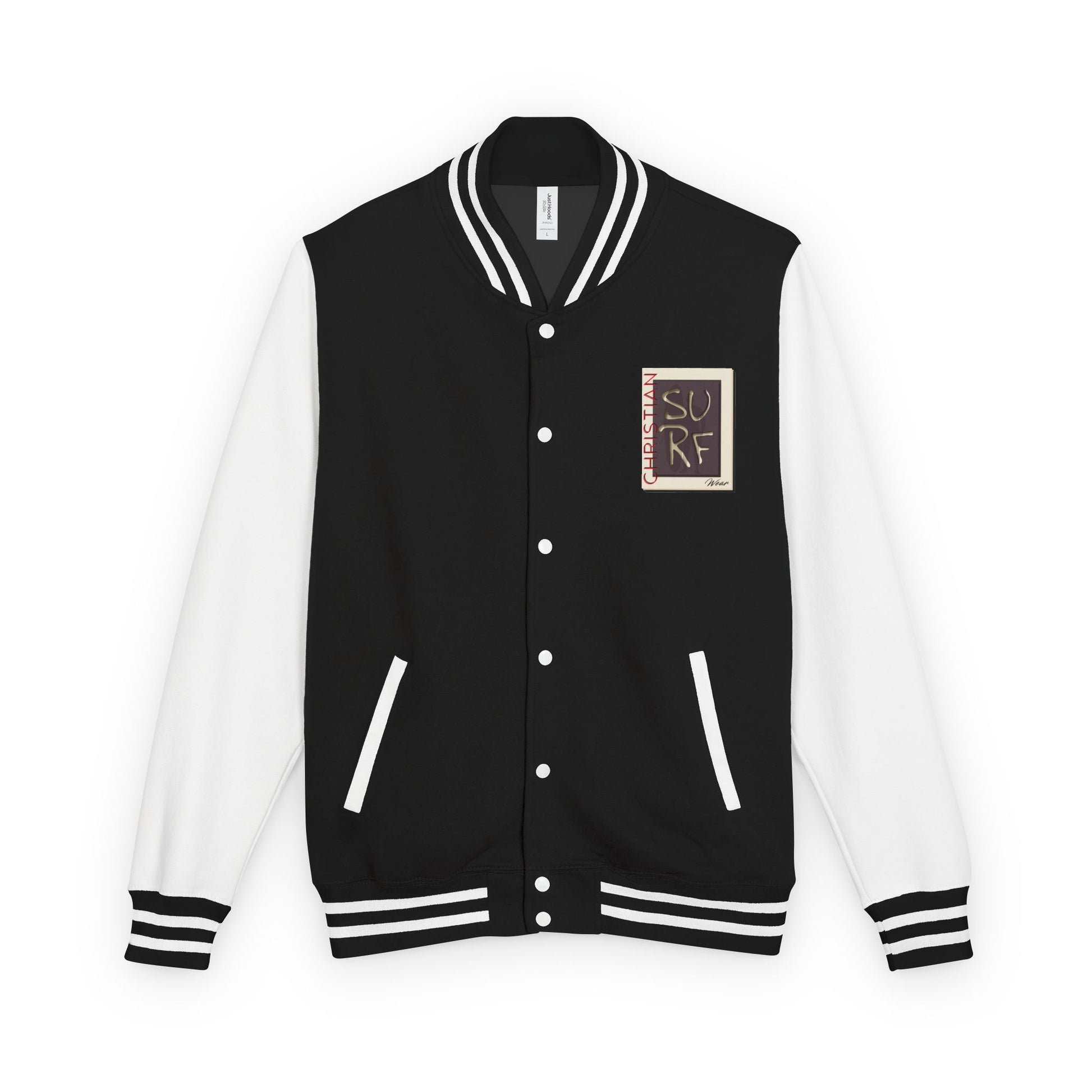 Christian Surf Wear Classic Unisex Heavyweight Letterman Jacket - Stylish Casual Wear for Youth, College, & Sporty Vibes, Great for Gifts, Sports Events, and Cool [...]