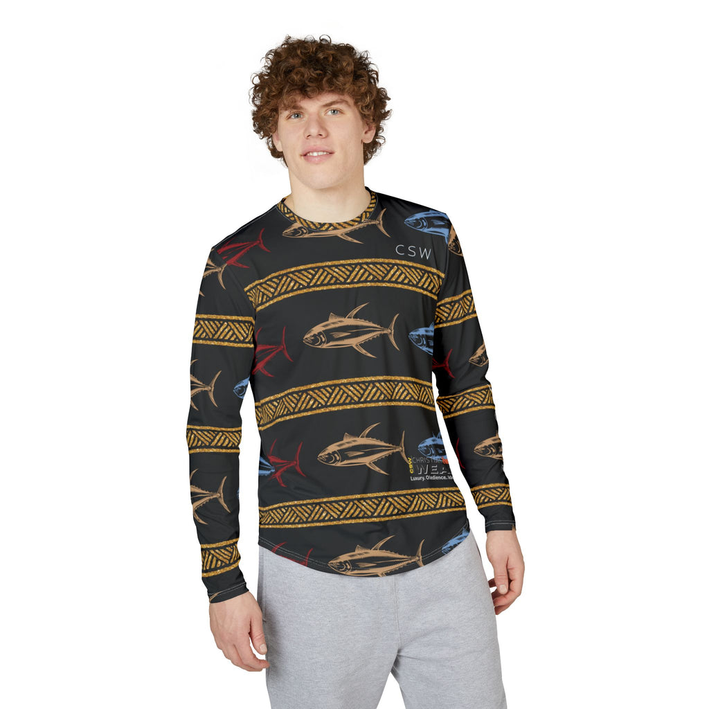 Christian Surf Wear Fishers of Men at Work-Men's UV Protection Long Sleeve Shirt (AOP)