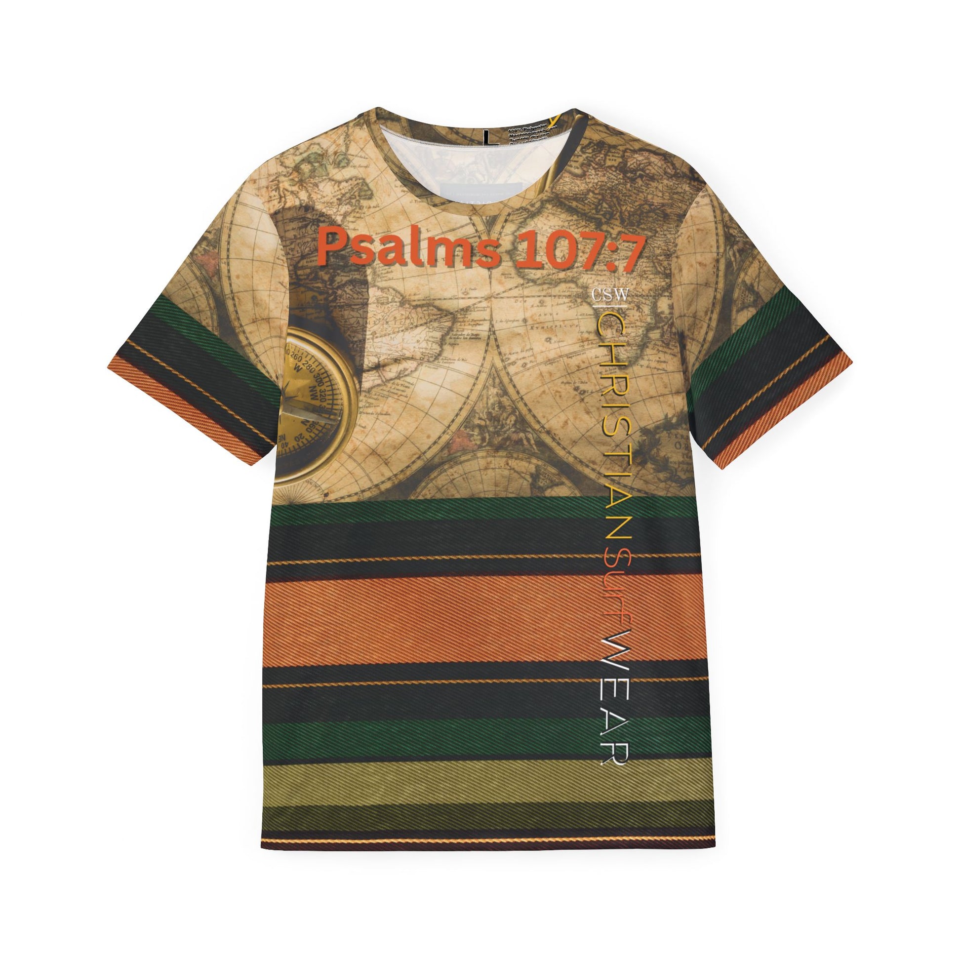 Christian Surf WearThe Right Way Men's Vintage Map Sports Jersey, Unique Athletic Wear, Casual T-Shirt, Unisex Fashion, Gift for Sports Enthusiasts, Retro Style Top
