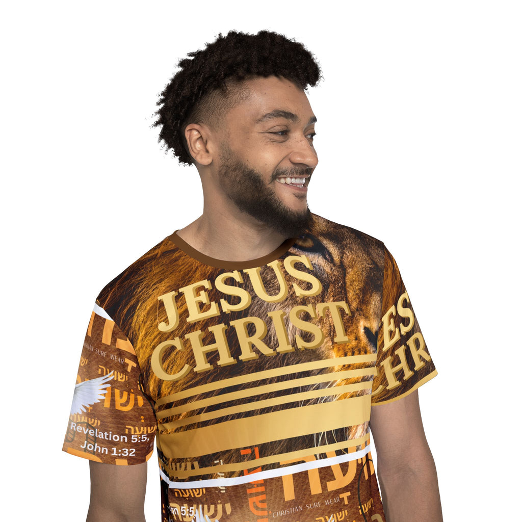 Men's Sports Jersey Jesus Christ Lion of the Tribe of Judah Tee by Christian Surf Wear