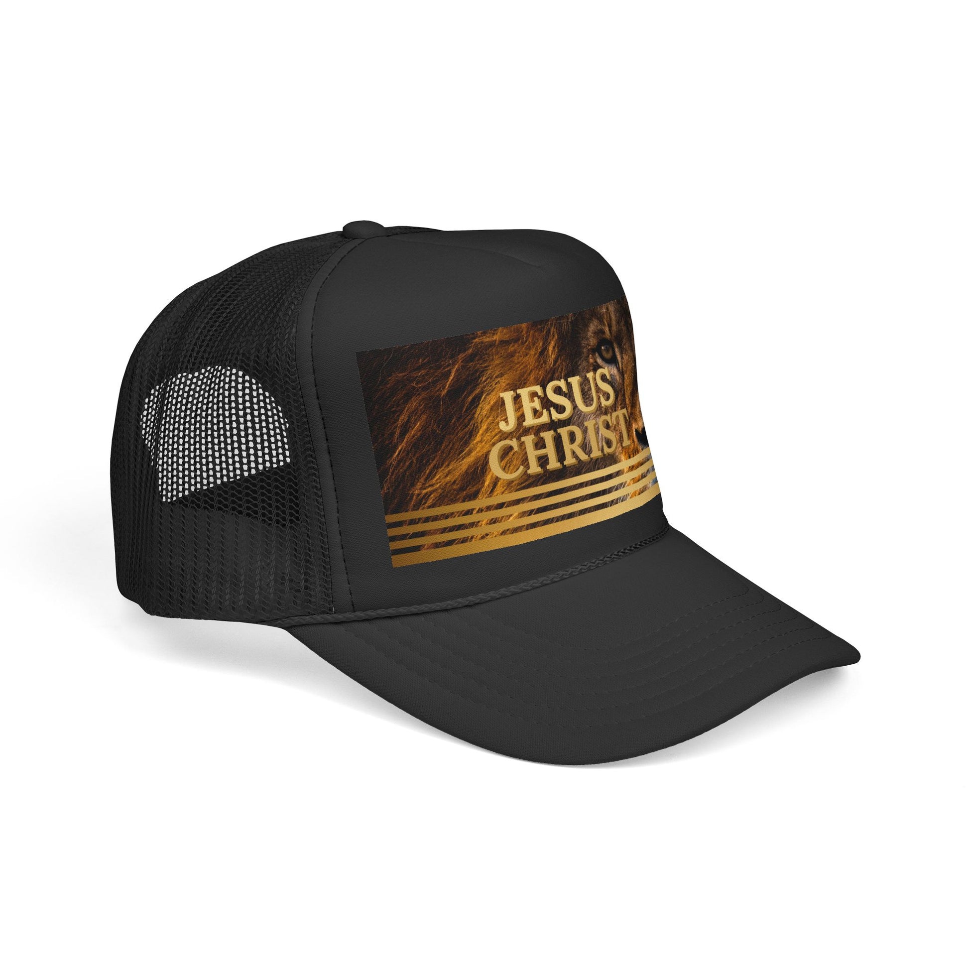 Jesus Christ Lion Trucker Cap — Faith-Based Christian Mesh Hat