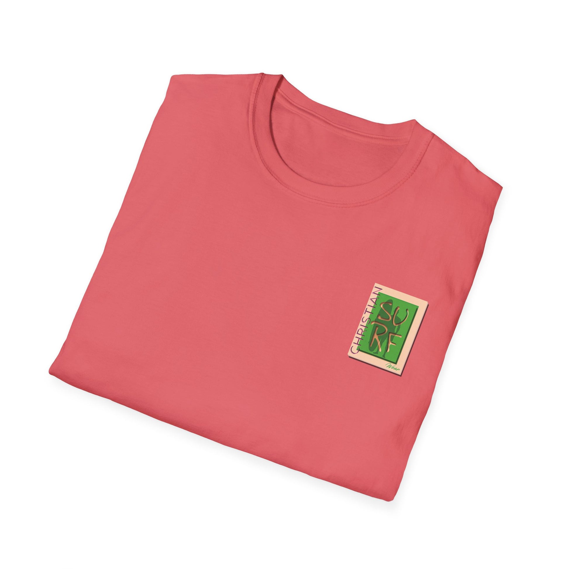 Christian Surf Wear Nature-Inspired Unisex Softstyle Classic T-Shirt | Eco-Friendly Gift, Casual Wear, Graphic Tee, Organic Cotton Tee, Outdoor Adventure Top