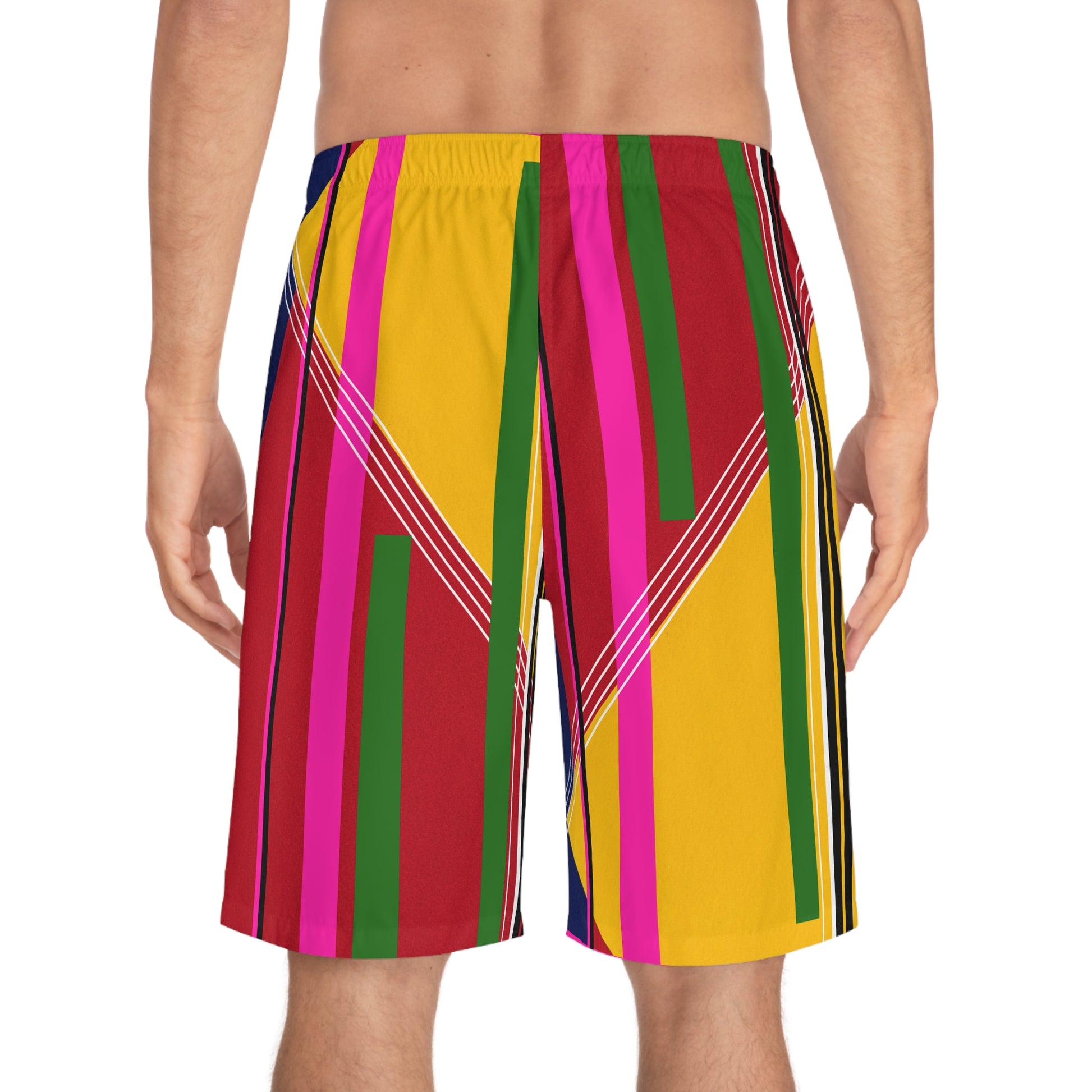 Christian Surf Wear Vibrant Men's Board Shorts for Summer Fun, Swimwear, Beach, Vacation, Surfing, Outdoor Activities, Colorful Summer Attire