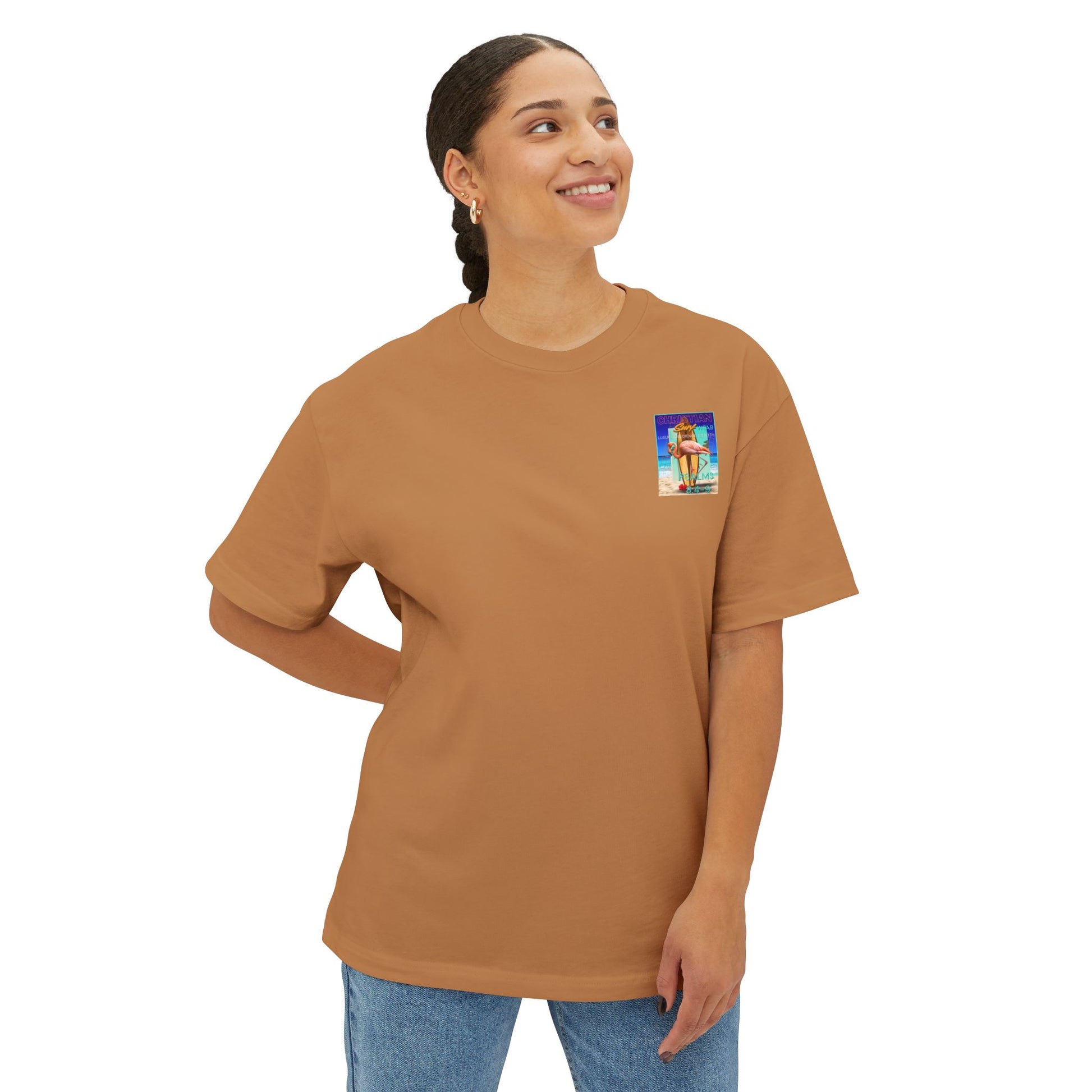 Christian Surf Wear Retro Vibrant-Inspired Unisex Oversized Boxy Tee, Beach Vibes, Faith Apparel, Summer Wear, Casual Christian Fashion