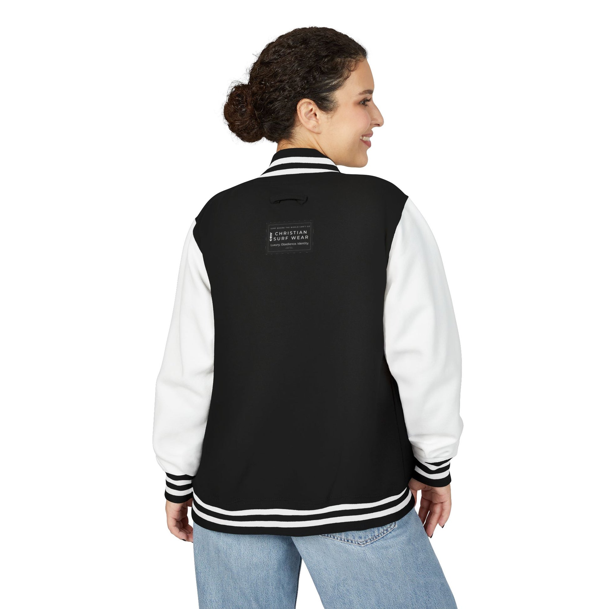 Christian Surf Wear Classic Unisex Heavyweight Letterman Jacket - Stylish Casual Wear for Youth, College, & Sporty Vibes, Great for Gifts, Sports Events, and Cool [...]