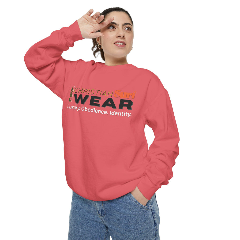 Sunshine Christian Surf Wear Sweatshirt | Unisex Garment-Dyed Pullover for Beach Vibes, Casual Wear, Surfing, Gift for Him/Her, Summer Style