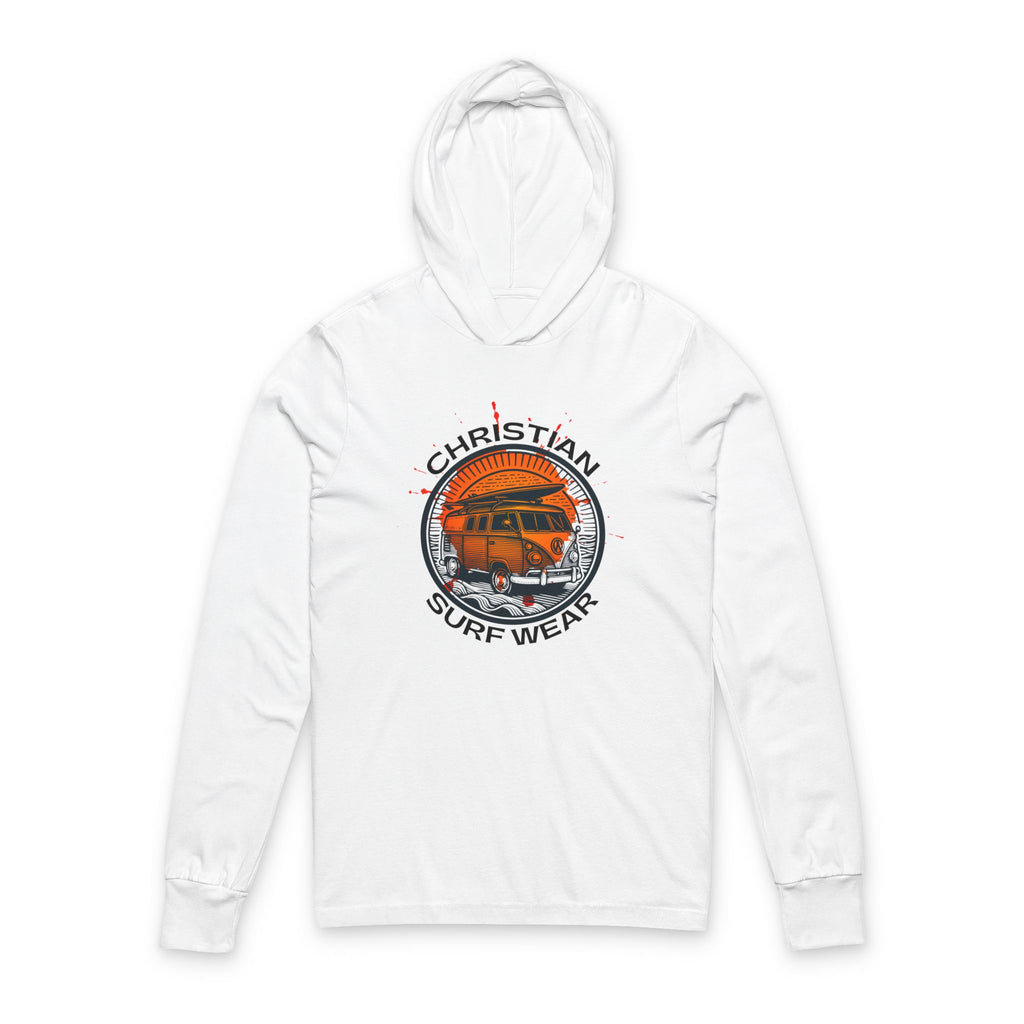 Vintage VW Bus Christian Surf Wear Unisex Hooded Tee - Morning Dew Design