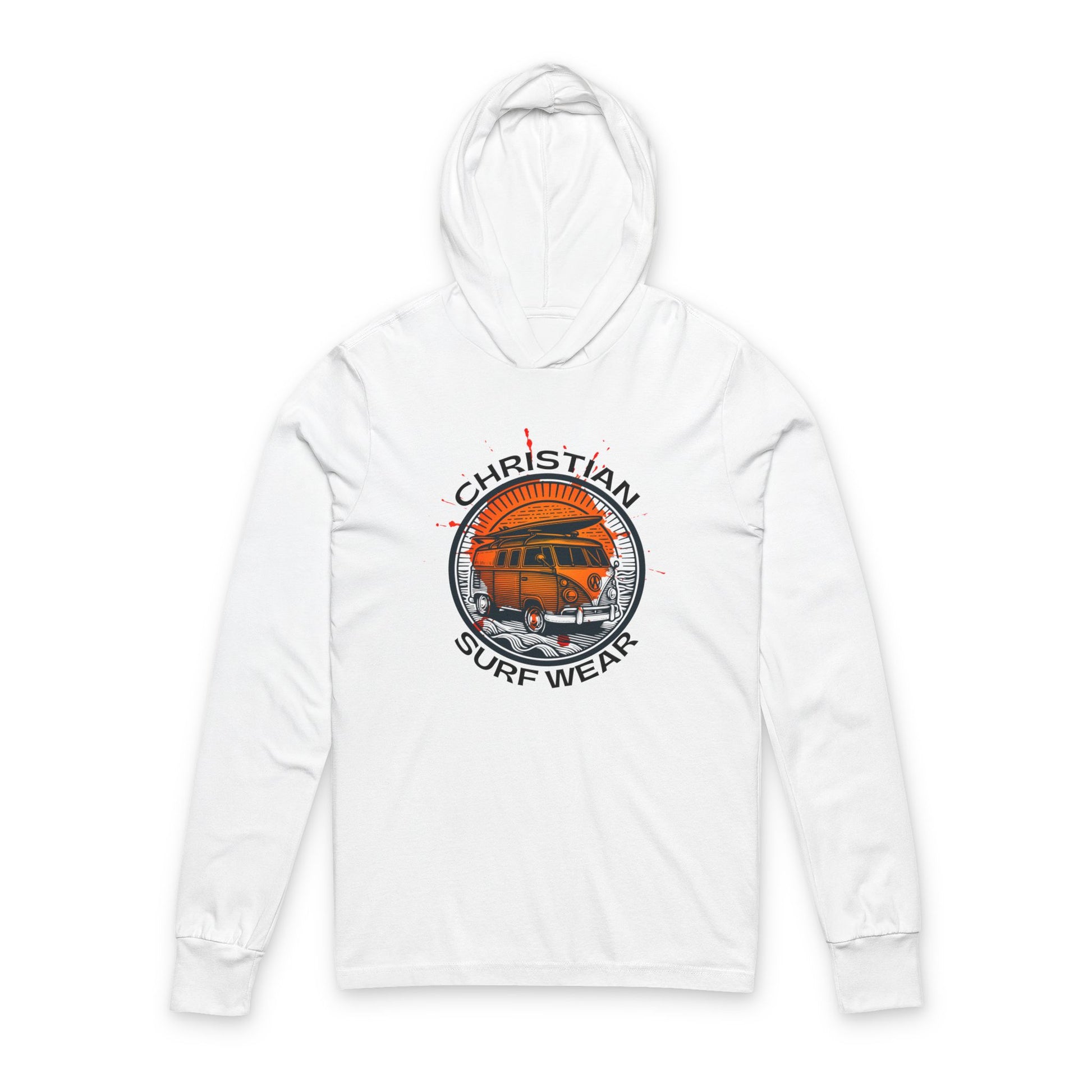 Vintage VW Bus Christian Surf Wear Unisex Hooded Tee - Morning Dew Design