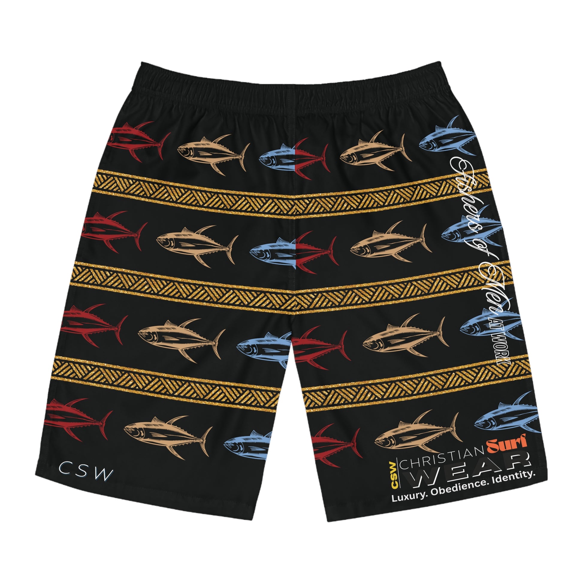 Christian Surf Wear Fishers of Men at Work-Fishing Board Shorts